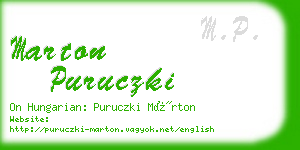 marton puruczki business card